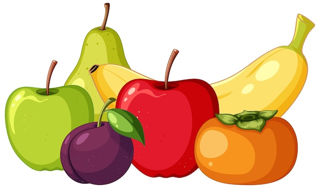 Vector gratuito montón de varias frutas