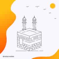Vector gratuito monumento religioso musulmán de khana kaba