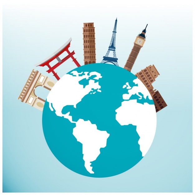 Vector gratuito monumentos famosos del mundo