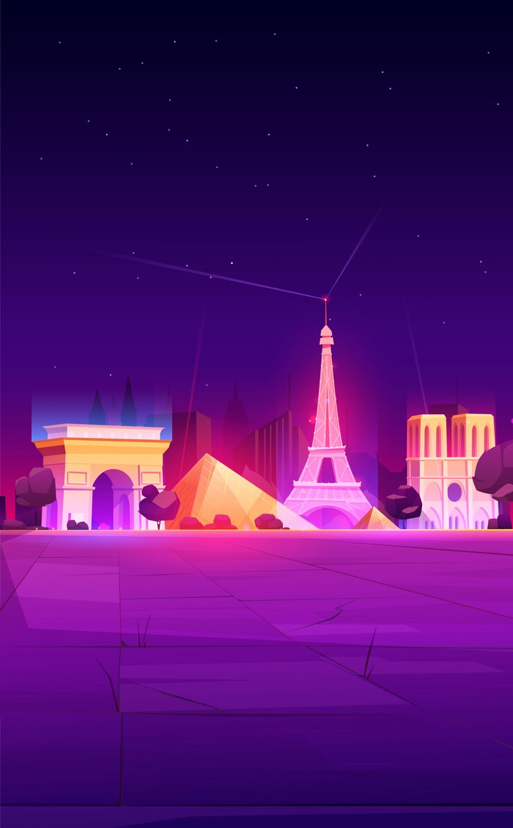 Vector gratuito monumentos de parís, horizonte de la ciudad de francia