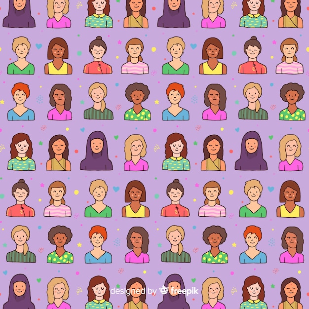 Vector gratuito mosaico mujeres internacionales