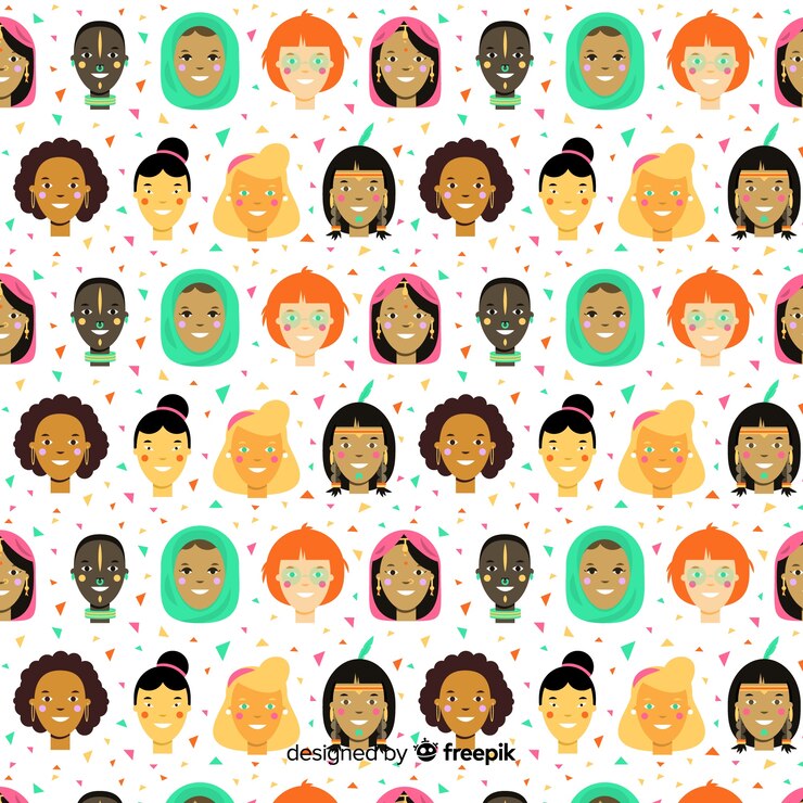 Vector gratuito mosaico mujeres internacionales