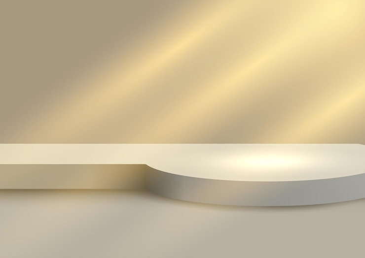 Vector gratuito mostrar el fondo con el escenario vacío con las luces brillando hacia abajo