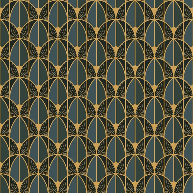 Motivo geométrico art deco de diseño plano