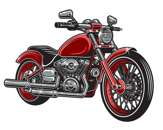 de motocicleta de color rojo aislado sobre fondo blanco.