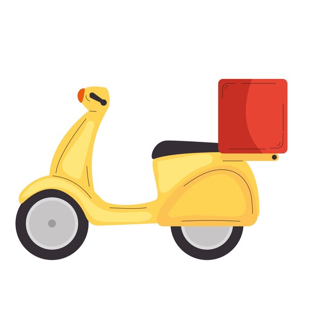 motocicleta moderna entregando la aventura con el icono de velocidad