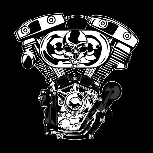Motor con diseño plateado