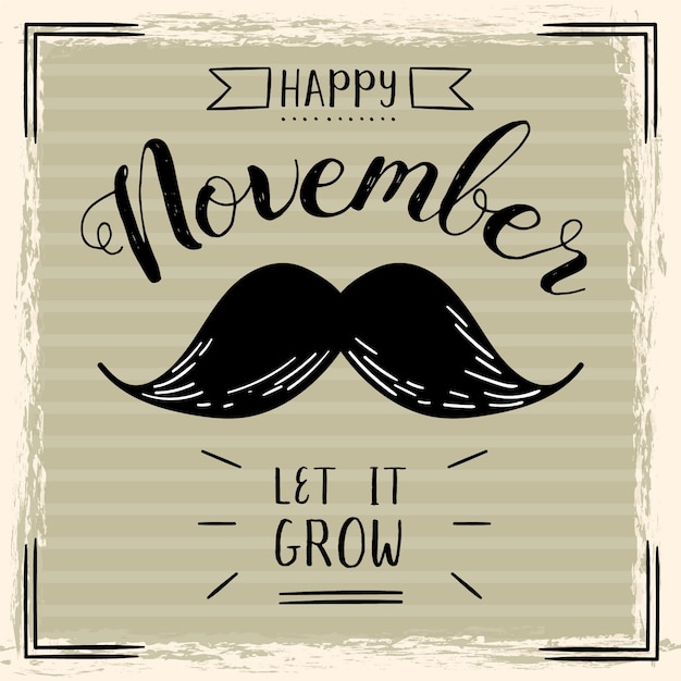 Vector gratuito movember vintage deja crecer fondo