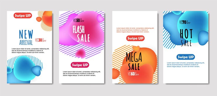 Vector gratuito móvil fluido abstracto dinámico para banners de venta diseño de plantilla de banner de venta diseño de conjunto de oferta especial de mega venta para tarjeta de regalo de volante póster en las redes sociales de banner de portada de pared