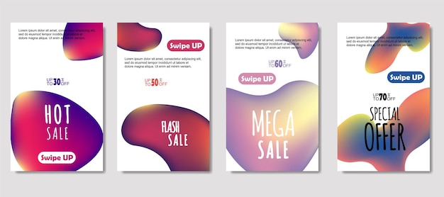 Móvil fluido abstracto dinámico para banners de venta diseño de plantilla de banner de venta diseño de conjunto de oferta especial de mega venta para tarjeta de regalo de volante póster en las redes sociales de banner de portada de pared