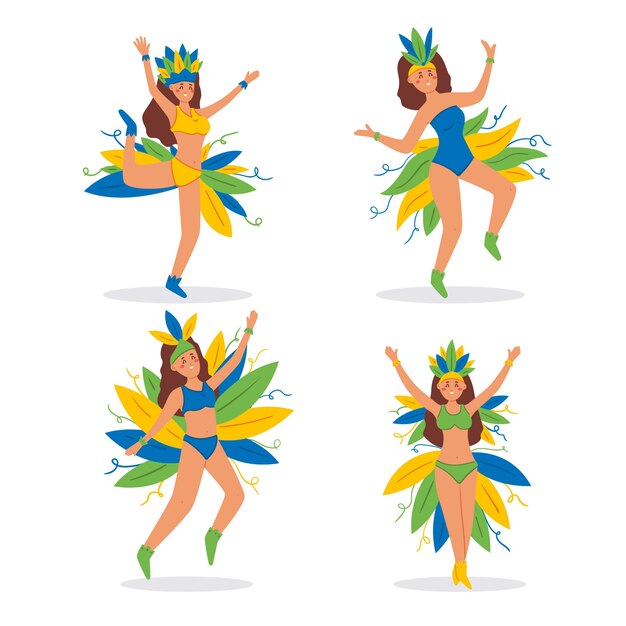 Movimientos de bailarina brasileña de carnaval