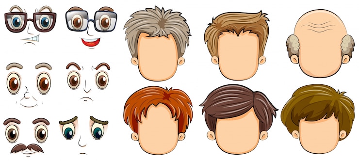 Vector gratuito muchas caras de los hombres
