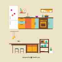 Vector gratuito muebles de cocina