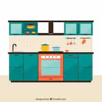 Vector gratuito muebles de cocina