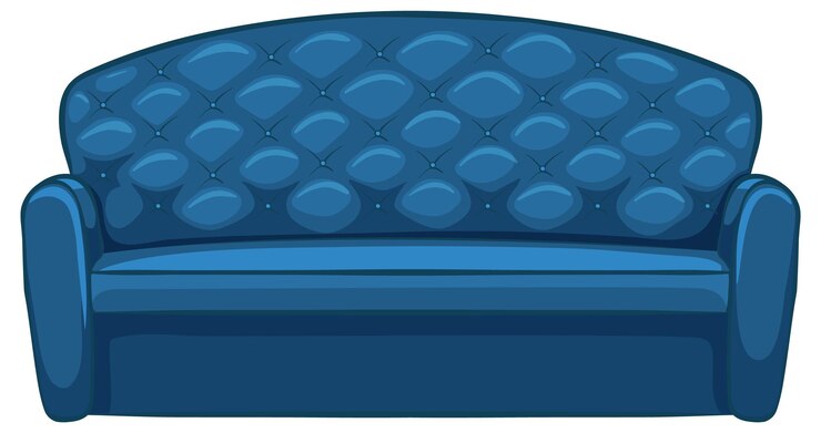 Vector gratuito muebles de sofá para diseño de interiores sobre fondo blanco