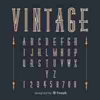 Vector gratuito muestra abecedario vintage