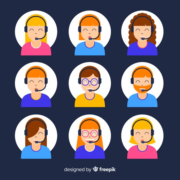 Muestra de avatares de call center 