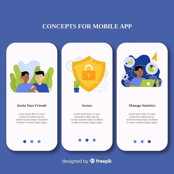 Vector gratuito muestra banner aplicación móvil dibujada a mano
