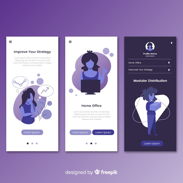 Muestra banner aplicación móvil dibujada a mano
