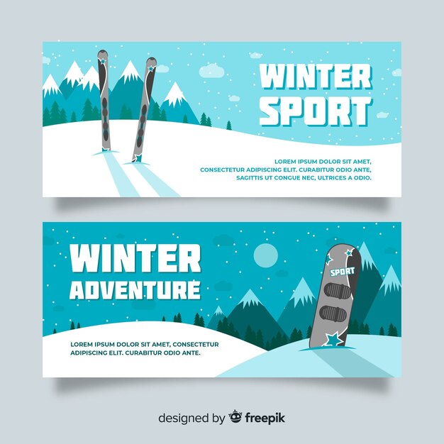 Muestra banner deporte invierno