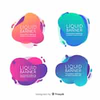 Vector gratuito muestra banner formas líquidas coloridas