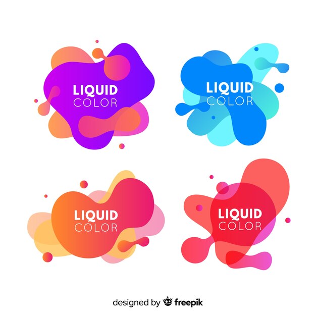 Muestra banner formas líquidas coloridas