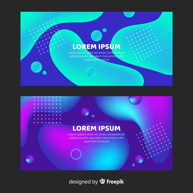 Muestra banner formas líquidas