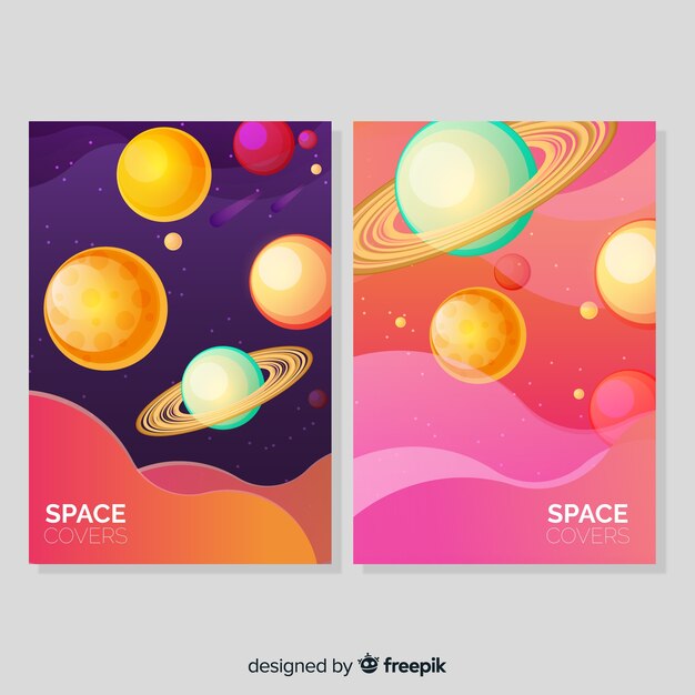 Muestra banner galaxia colorido dibujado a mano
