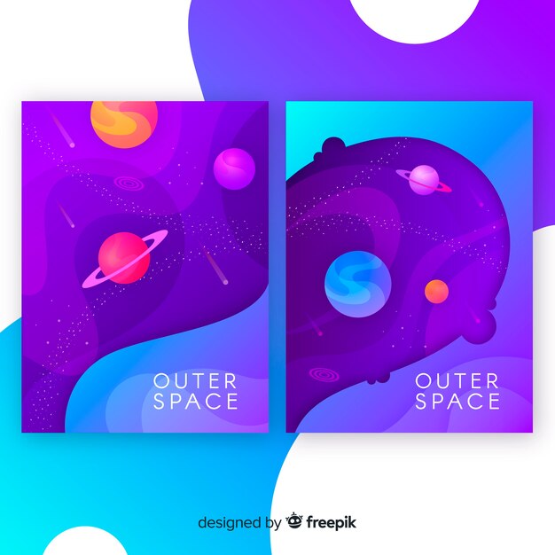 Muestra banner galaxia colorido dibujado a mano