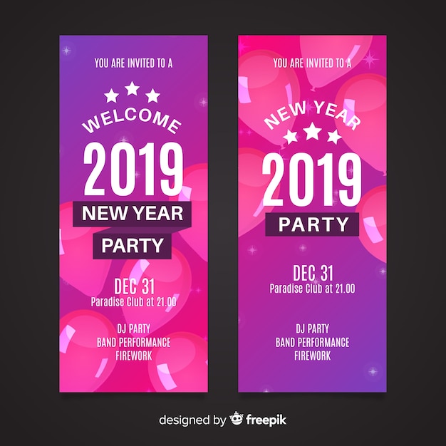 Muestra banner globos fiesta fin año