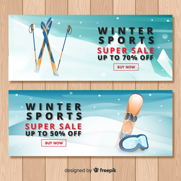 Muestra banner rebajas deporte invierno