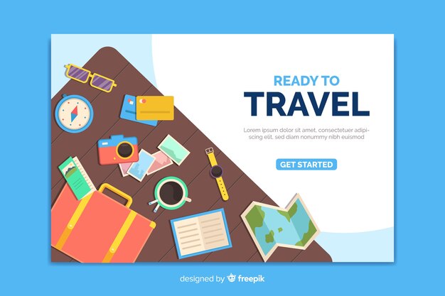Muestra banner de viajes plano