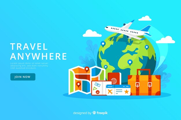 Muestra banner de viajes plano