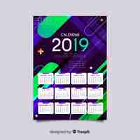 Vector gratuito muestra calendario formas coloridas