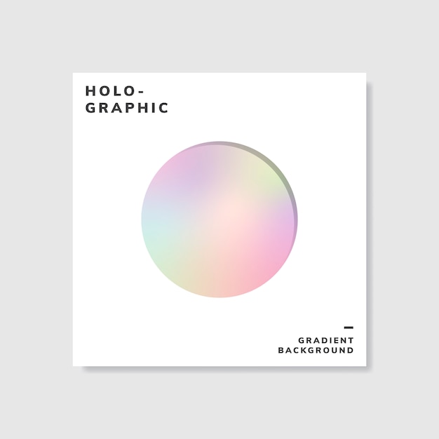 Muestra de diseño de fondo holográfico de gradiente colorido