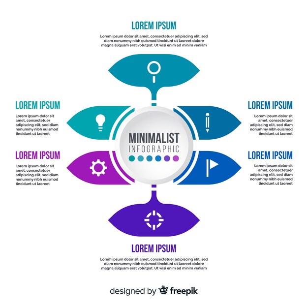 Muestra elementos planos infografía