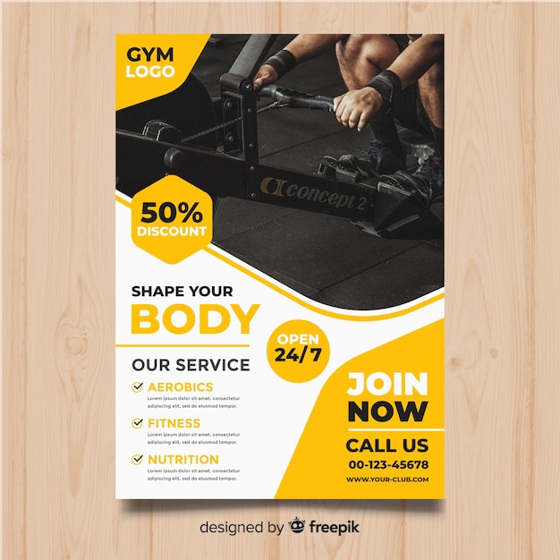 Vector gratuito muestra flyer fitness