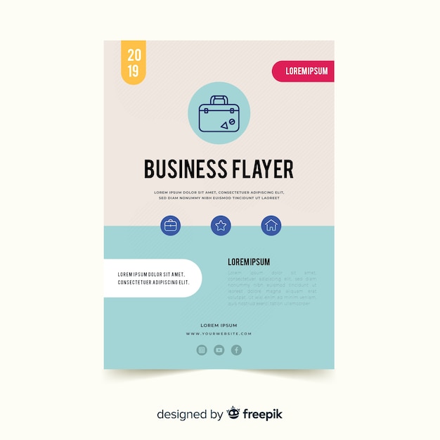 Vector gratuito muestra flyer negocios simple