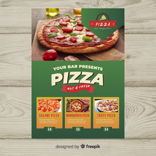 Vector gratuito muestra flyer pizza