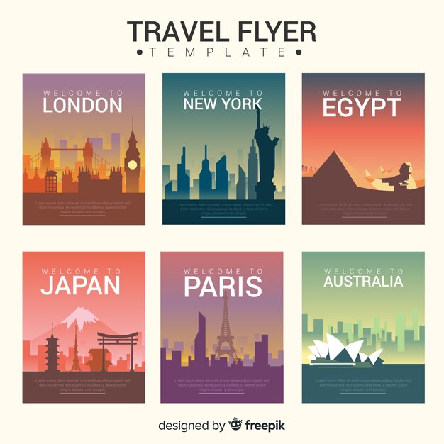 Muestra flyer postales ciudades