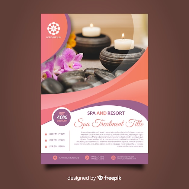 Vector gratuito muestra flyer spa combinado