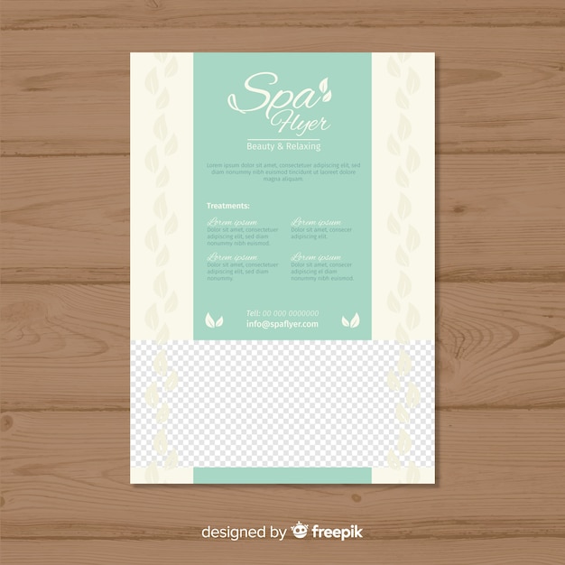 Vector gratuito muestra flyer spa