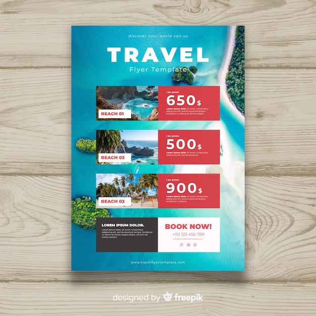 Vector gratuito muestra folleto viajes fotográfico