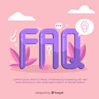 Vector gratuito muestra fondo faq plano