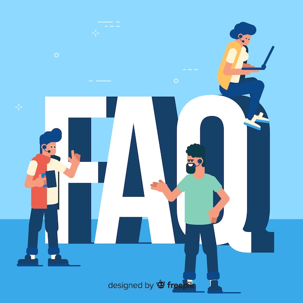 Vector gratuito muestra fondo faq plano