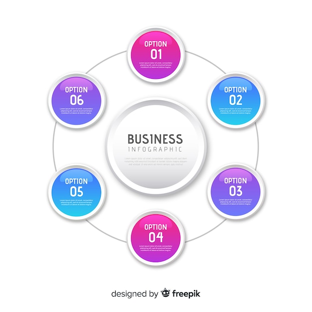 Vector gratuito muestra infografía de negocios degradada