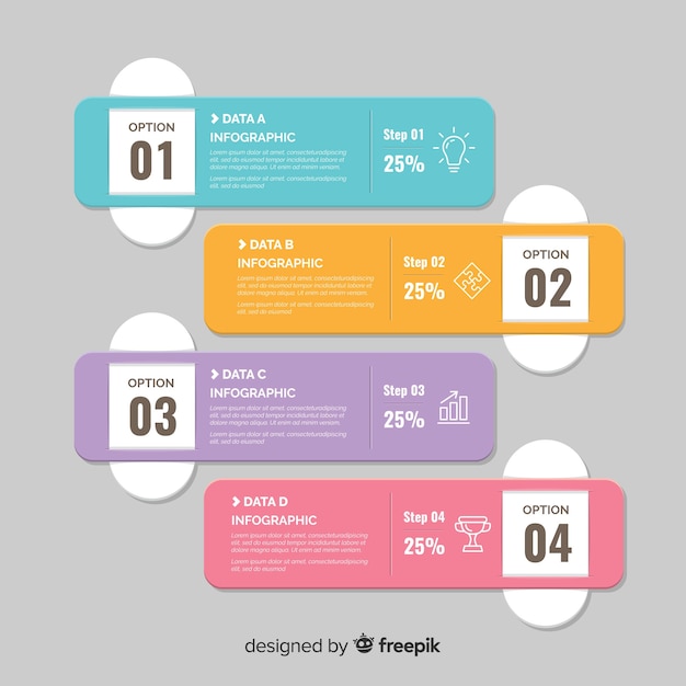 Muestra infografía plana