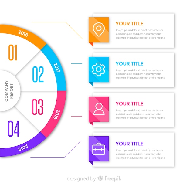 Vector gratuito muestra infografía plana