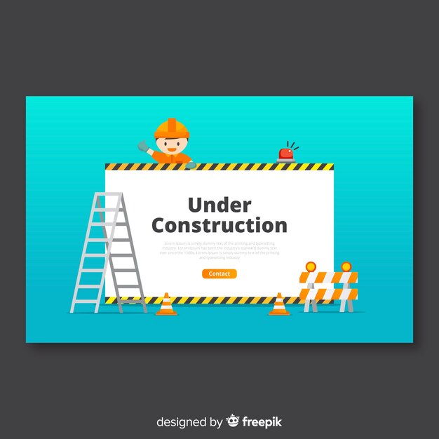 Muestra landing page en construcción