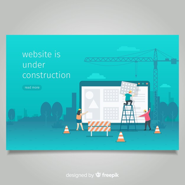 Muestra landing page en construcción